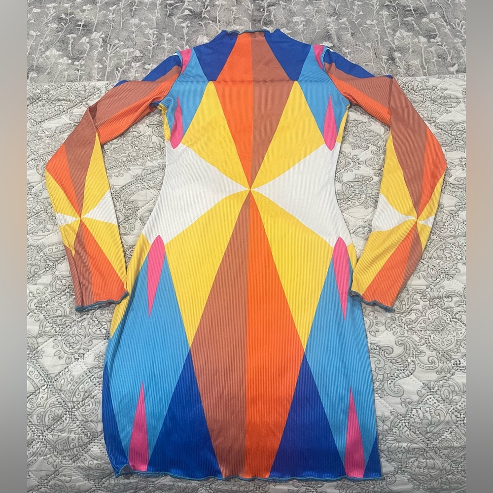 Multi color block party dress